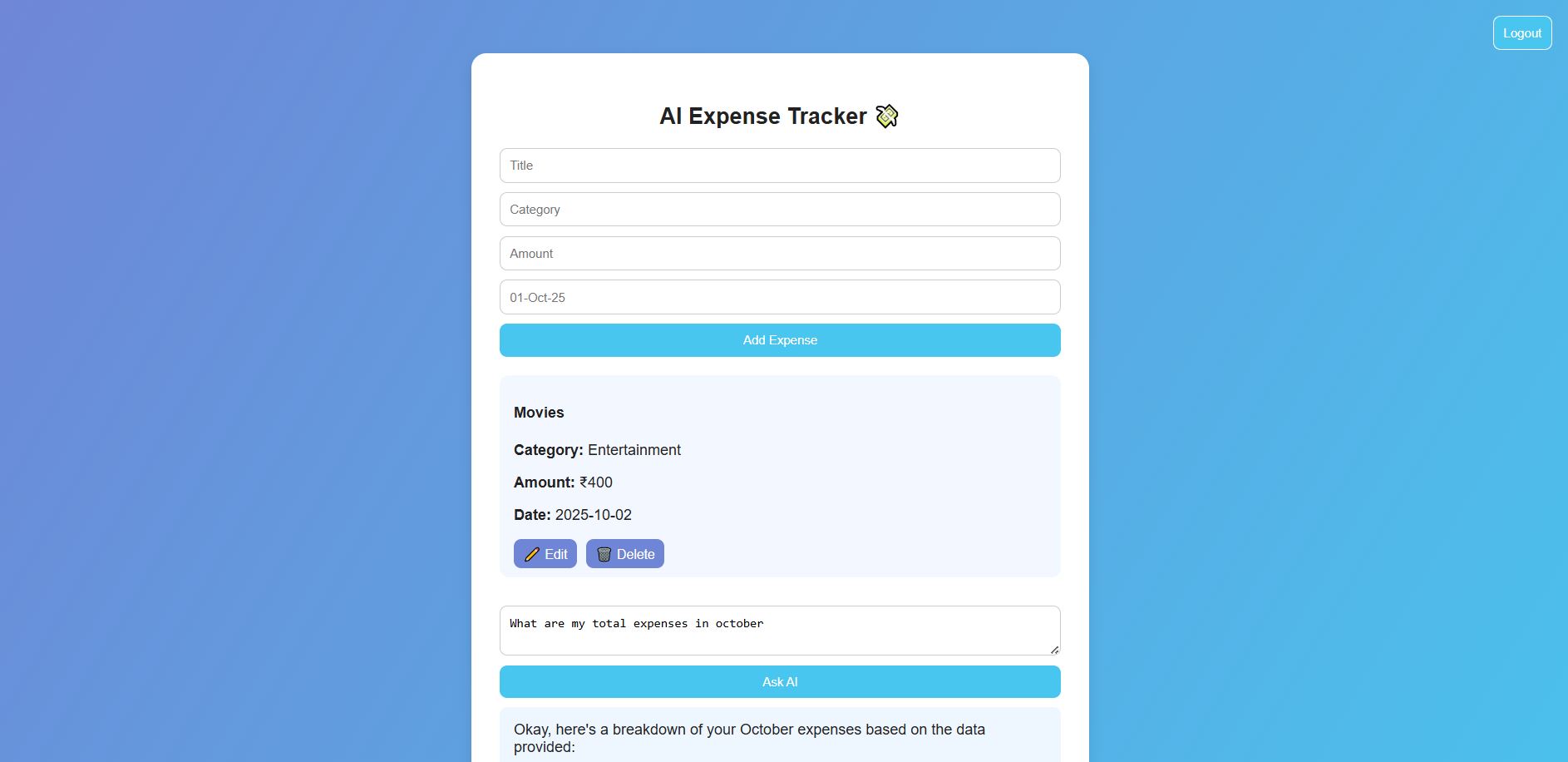 AI Expense Tracker